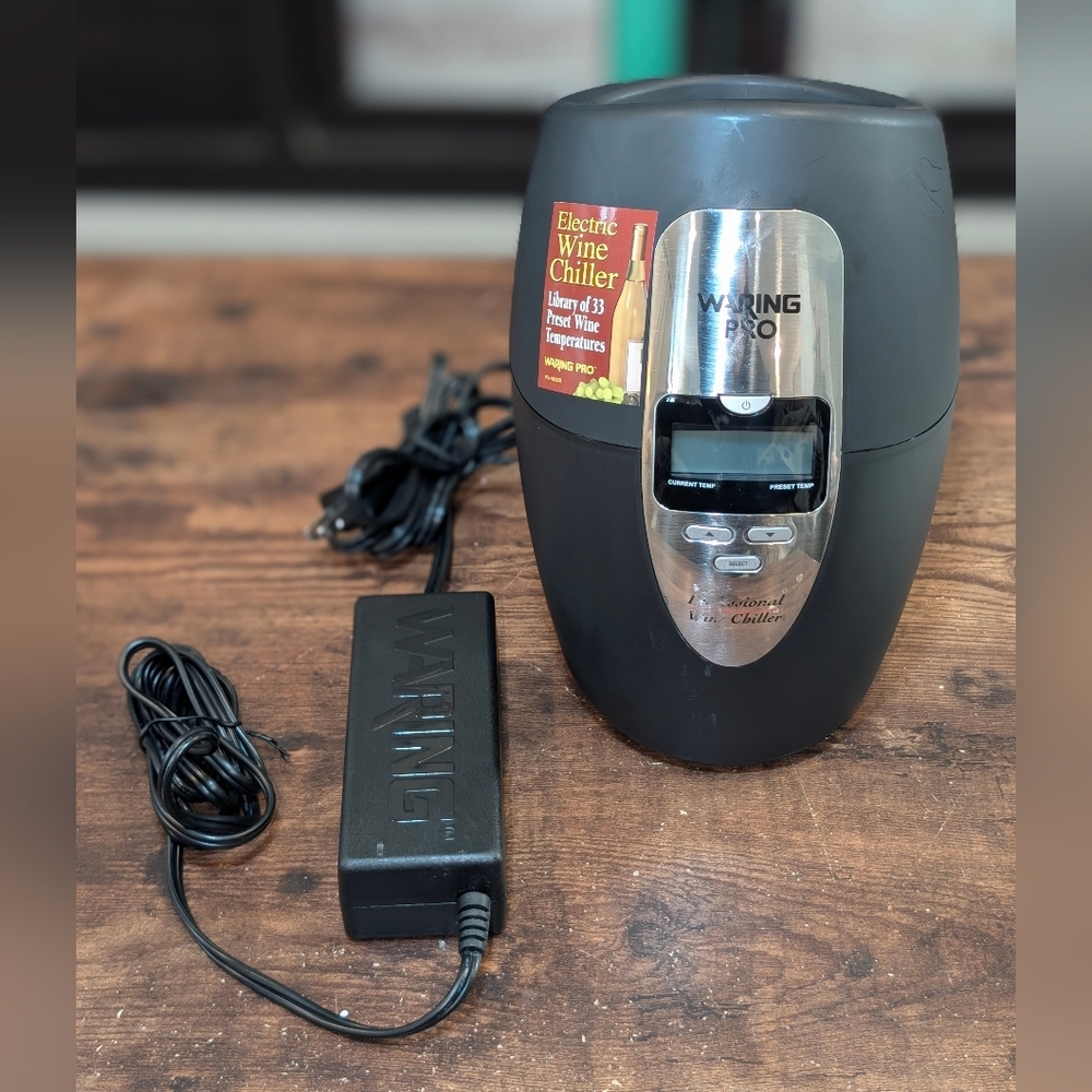 Waring Pro PC100 Electric Wine Chiller 33 Preset Library Bar Kitchen Accessory